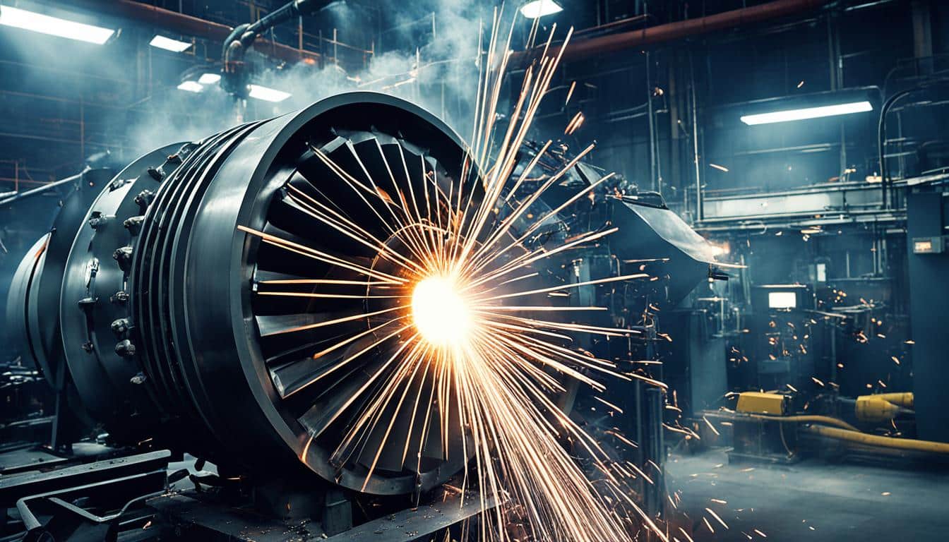 Industrial Turbine Malfunctioning In A Factory