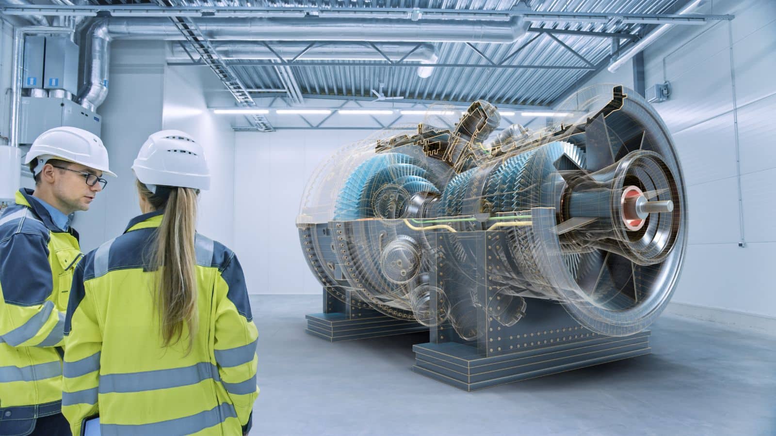 Futuristic Image Of A Turbine Repair