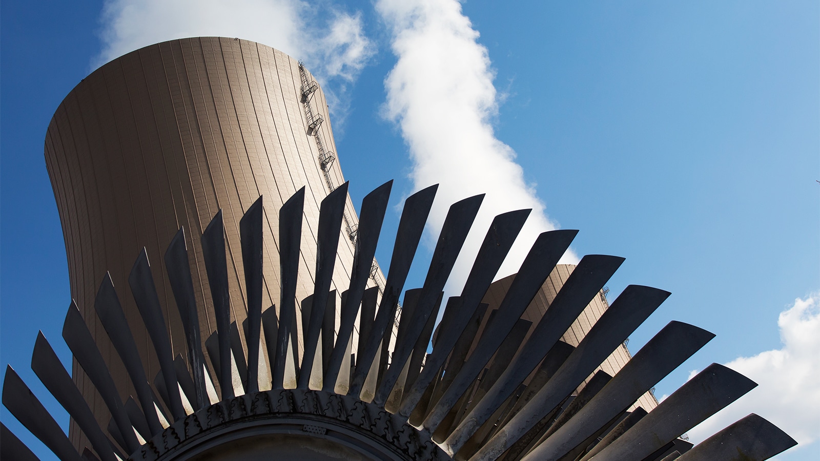 Steam Turbine Against A Nuclear Power Plant