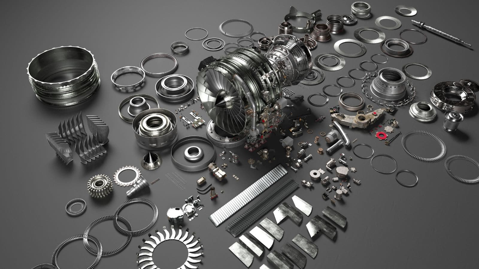 Parts Of A Turbine Broken Apart