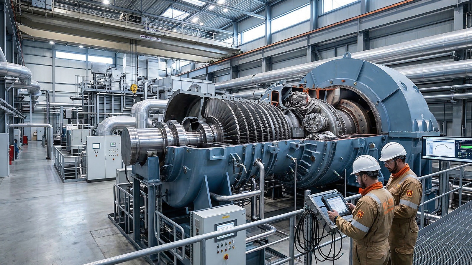 Ge 7fa Gas Turbine Inside A Combined Cycle Power Plant During Engineering Analysis Of Part Load Turbine Operations Ge 7fa Gas Turbine Inside A Combined Cycle Power Plant During Engineering Analysis Of Part Load Turbine Operations
