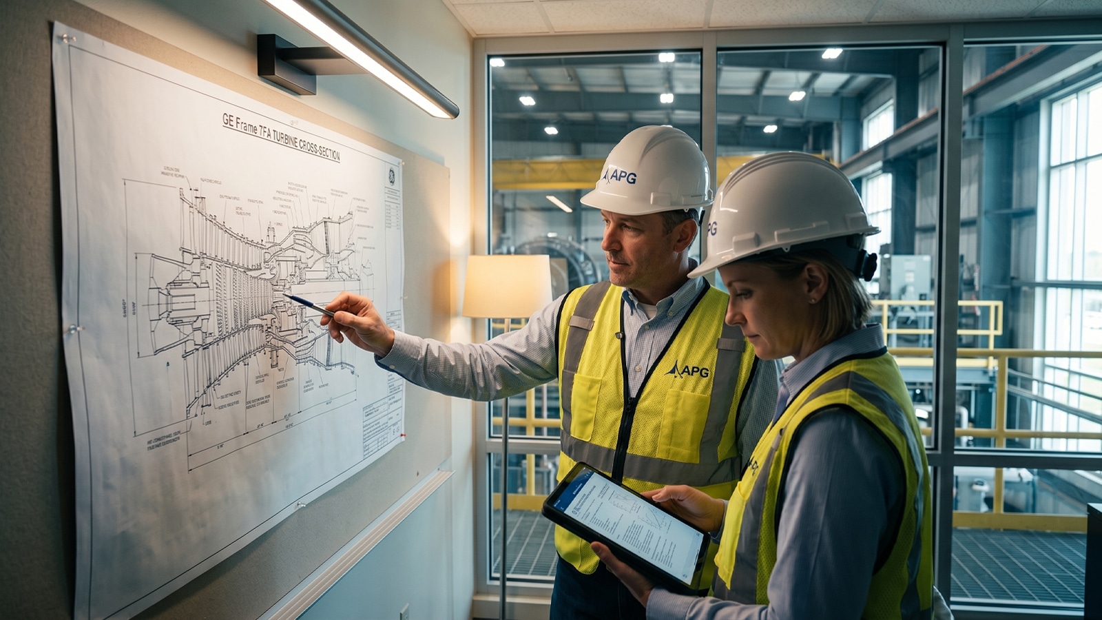 Engineers Looking At 7fa Schematics Engineers Looking At 7fa Schematics